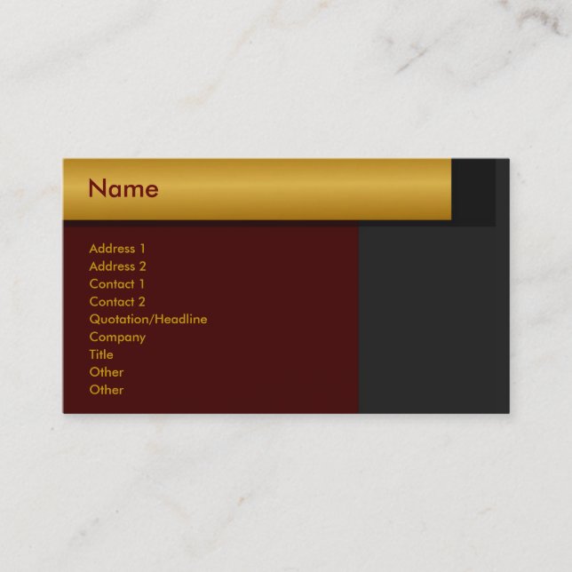 Golden Border Profile Card (Front)