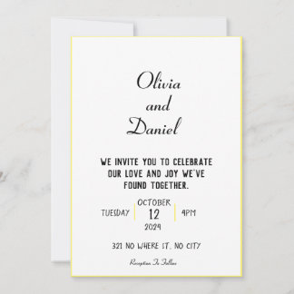 Golden Border Wedding Invitation