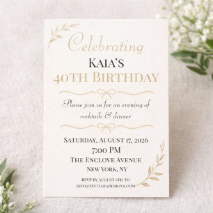 Golden Botanical Celebration Invitation