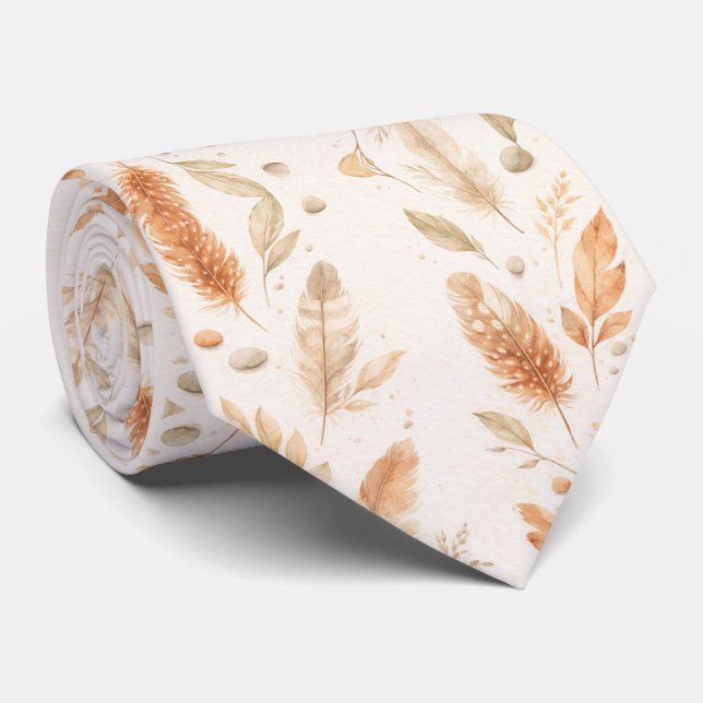 Golden Botanical Elegance Tie (Rolled)