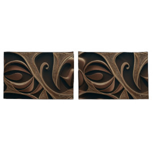 Golden Botanical Flow Elegant Pillowcase