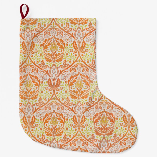 Golden Bough Pattern (by William Morris) Large Christmas Stocking (Front)