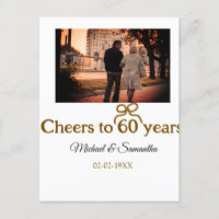 Golden bow cheers to 60 years anniversary wedding