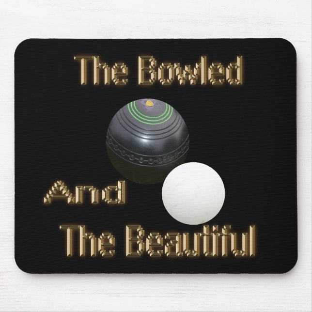 Golden Bowled Beautiful Lawn Bowls Design, Mouse Pad (Front)