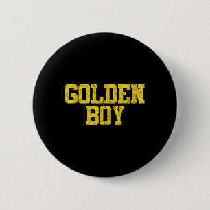 Golden Boy Good Luck Charm Bysketbyll Fortune  6 Cm Round Badge