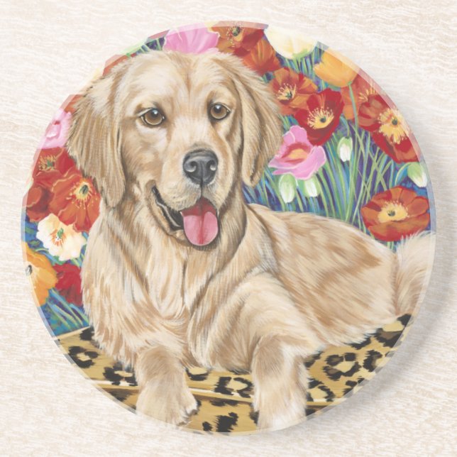 Golden Boy Retriever Coaster (Front)