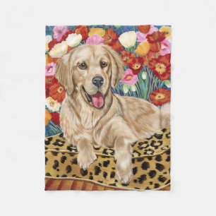 Golden Boy Retriever Fleece Blanket