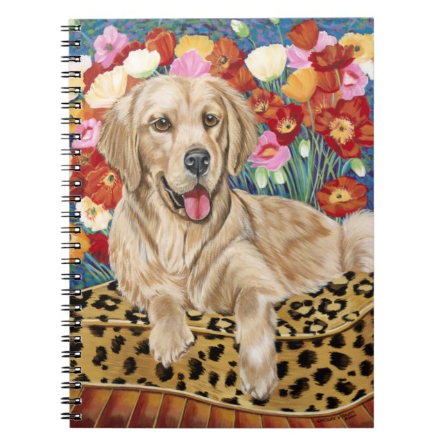 Golden Boy Retriever Spiral Notebook (Front)