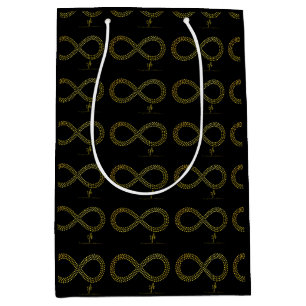 Golden Brass Infinity Hearts Medium Gift Bag