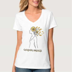Golden Breeze – Flowing Minimalist Silhouette T-Shirt
