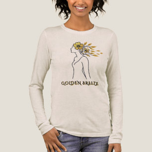 Golden Breeze – Flowing Minimalist Silhouette Tee