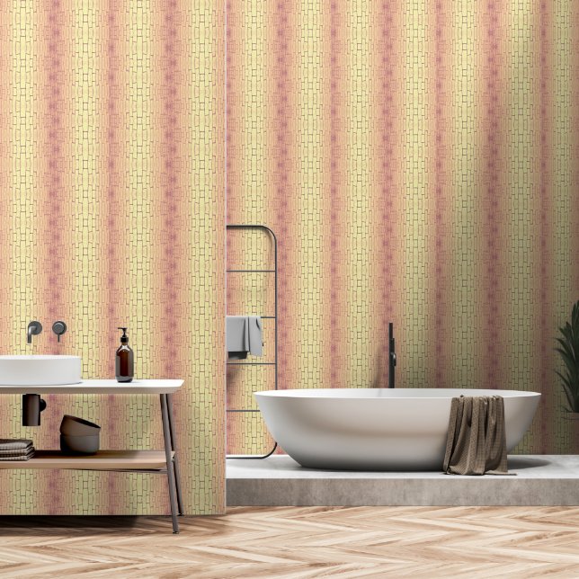 Golden Brick Wall – Symmetrical Architectural Patt (Bathroom)