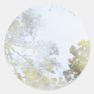 Golden Broadleaf Glow Classic Round Sticker
