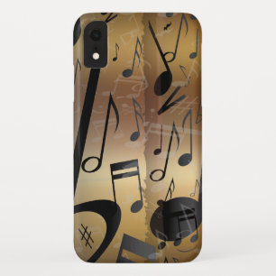 Golden Bronze and Black Music Notes Case-Mate iPhone Case