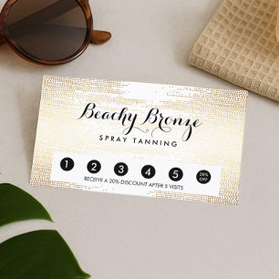 Golden Bronze Confetti Dots Salon Punch Card