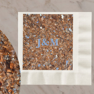 Golden Bronze Elegant Glitter Glam Napkin