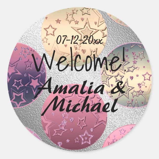 Golden bronze gradient textured blush colour  classic round sticker (Front)