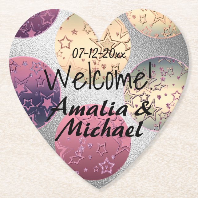 Golden bronze gradient textured blush colour  paper coaster (Front)