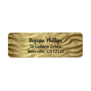 Golden Bronze Zebra Print Jungle Safari Glam