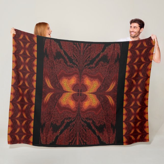 Golden Brown Butterfly Fleece Blanket (In Situ)