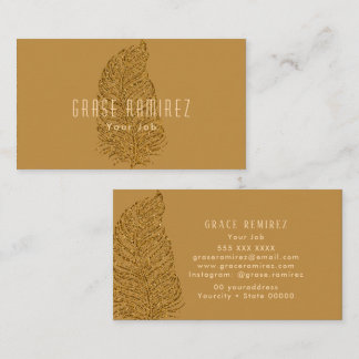 Golden Brown | Chic and Modern Gold Glitter Business Card