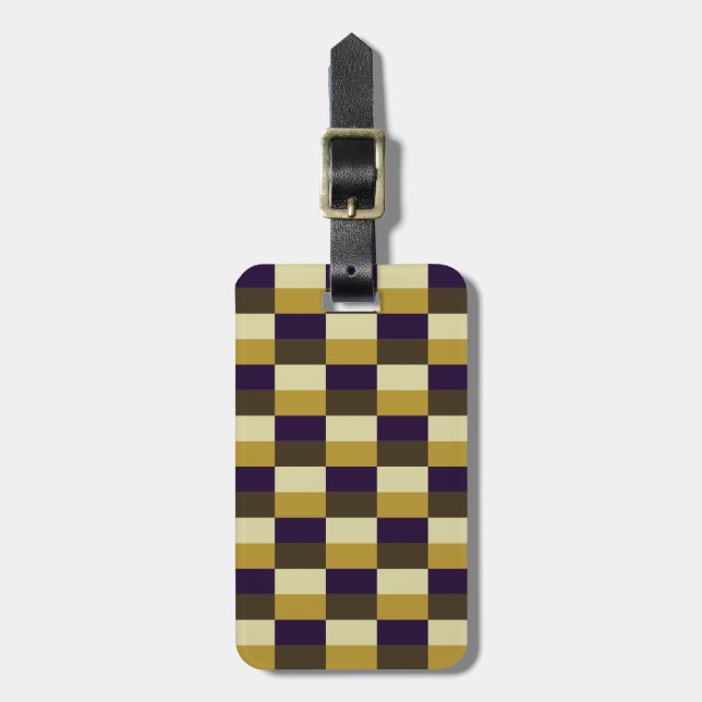 Golden Brown Colour Combination Luggage Tag (Front Vertical)