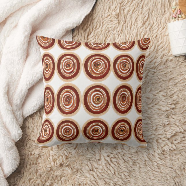 Golden brown concentric circles cushion (Blanket)