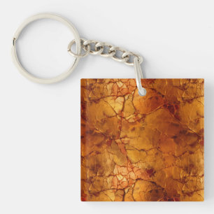 Golden Brown  Cracked Textures  Key Ring