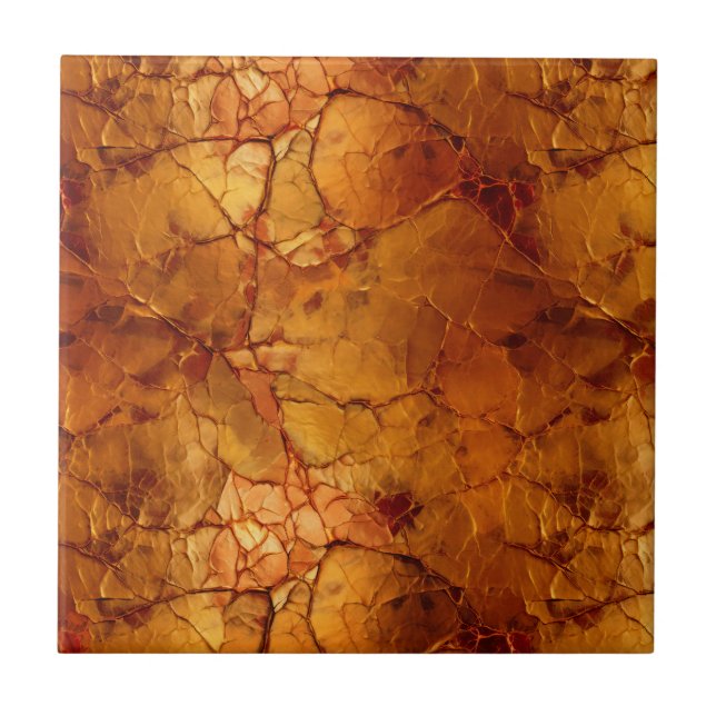 Golden Brown  Cracked Textures  Tile (Front)