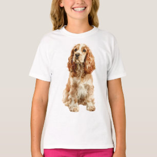 Golden Brown English Cocker Spaniel Dog Kids T-Shirt