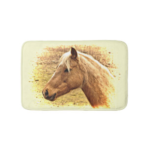 Golden Brown Horse in Sun Bath Mat