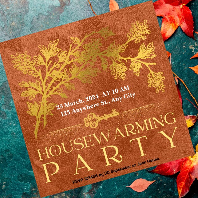 Golden Brown Housewarming Party Invitation (Creator Uploaded)