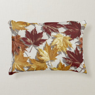 Golden Brown Maple Leaf Pattern Decorative Cushion