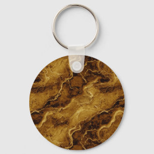 Golden Brown Marble Texture Key Ring