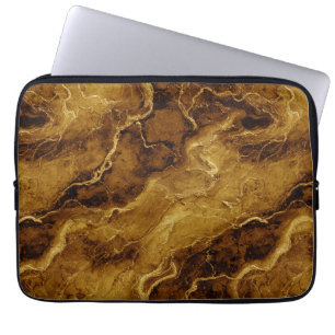 Golden Brown Marble Texture Laptop Sleeve