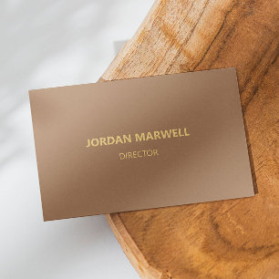 Golden Brown Modern Minimalist Professional Business Card