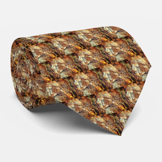Golden Brown Rock Nature Pattern   Tie (Rolled)