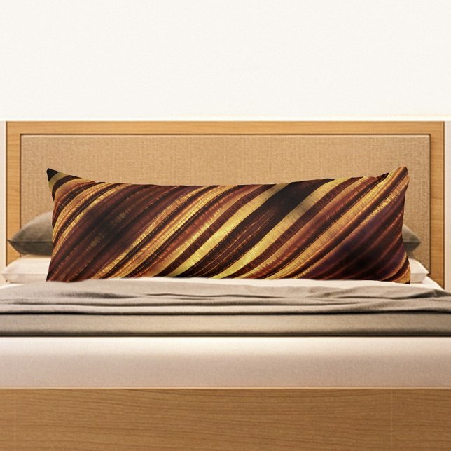 Golden Brown Striped Body Pillow (Creator Uploaded)