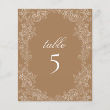 Golden Brown Table Rococo Botanical Wreath