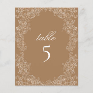 Golden Brown Table Rococo Botanical Wreath