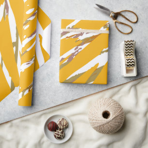 Golden Brush Elegance Wrapping Paper