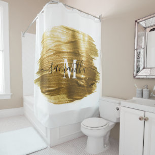 Golden Brush Shower Curtain