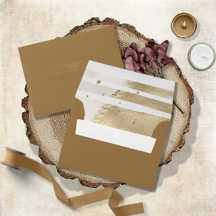 Golden Brush Stroke Stripes Wedding ID655 Envelope