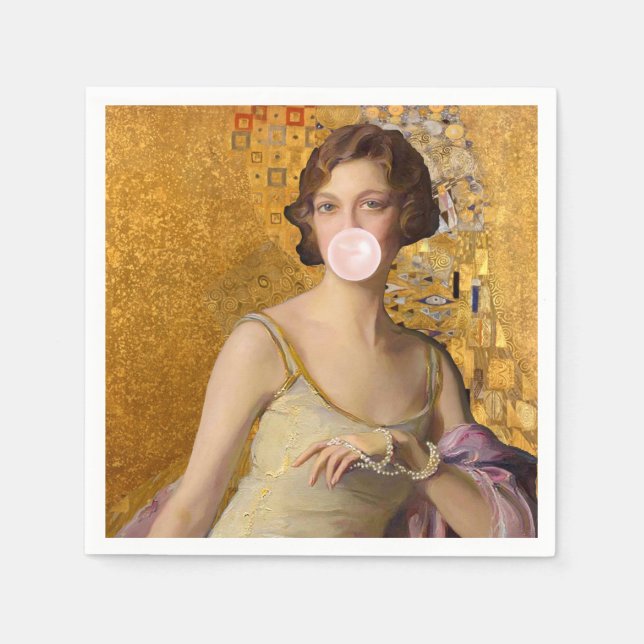 Golden Bubble gum Diva Napkin (Front)