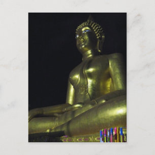 Golden Buddha at Night Postcard