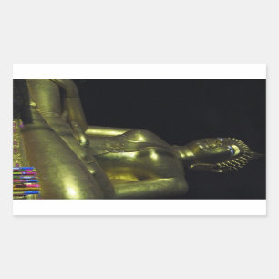 Golden Buddha at Night Rectangular Sticker