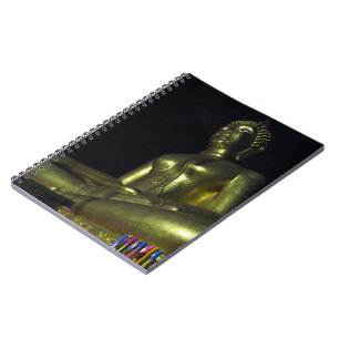 Golden Buddha at Night Spiral Notebook
