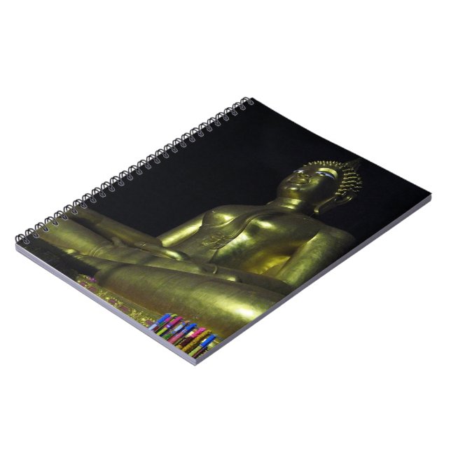 Golden Buddha at Night Spiral Notebook (Left Side)