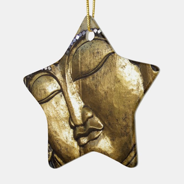 Golden Buddha Blessing Inspirational Love Ceramic Tree Decoration (Left)
