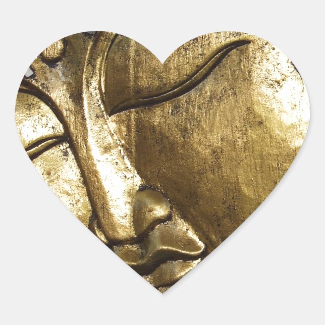 Golden Buddha Blessing Inspirational Love Heart Sticker (Front)